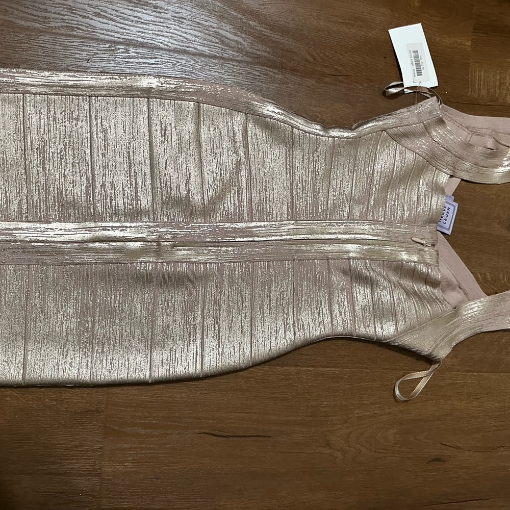Herve Leger Metallic Pink Wedding Dress